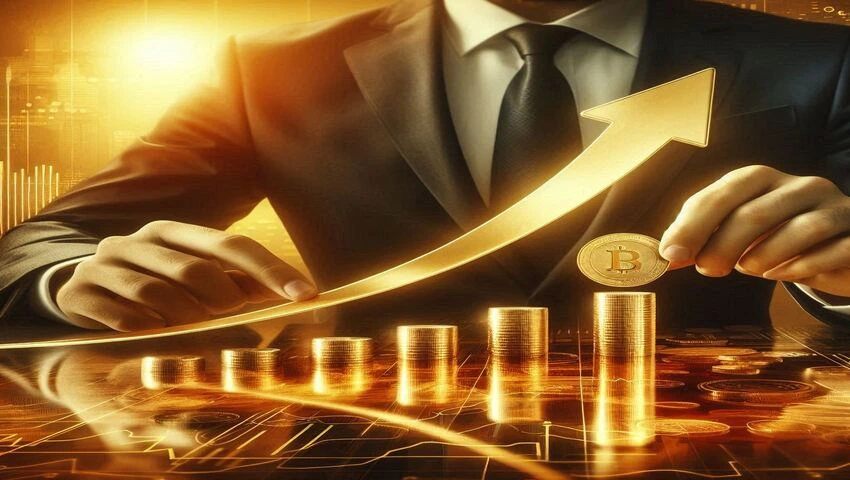 ROE 뜻 설명 이미지, 자기자본이익률 개념을 사장님이 돈을 효율적으로 굴려 수익을 내는 비유로 표현, 투자 수익 상승 화살표와 효율적 자본 운용을 상징하는 그래픽